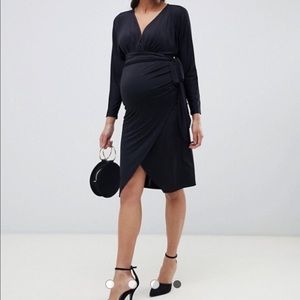 ASOS Maternity wrap tie midi dress